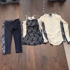 Cynthia Rowley workout set with lace detail